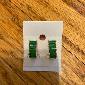 Green and gold earring brand new